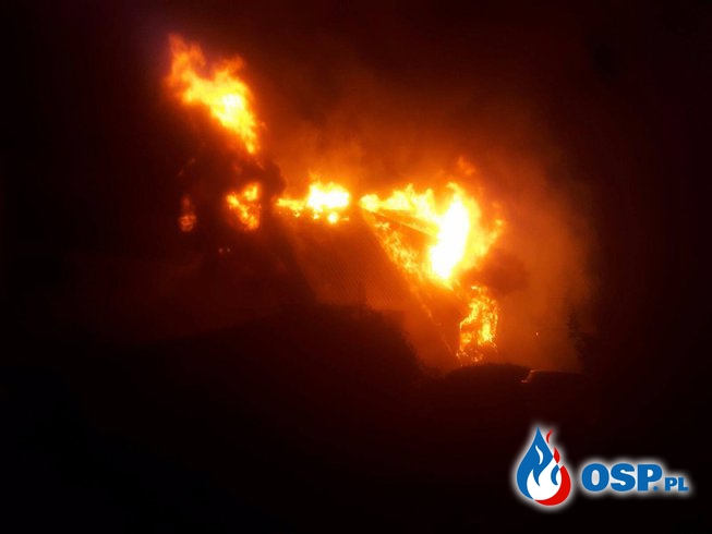 Pożar całorocznego budynku letniskowego  w Sile OSP Ochotnicza Straż Pożarna