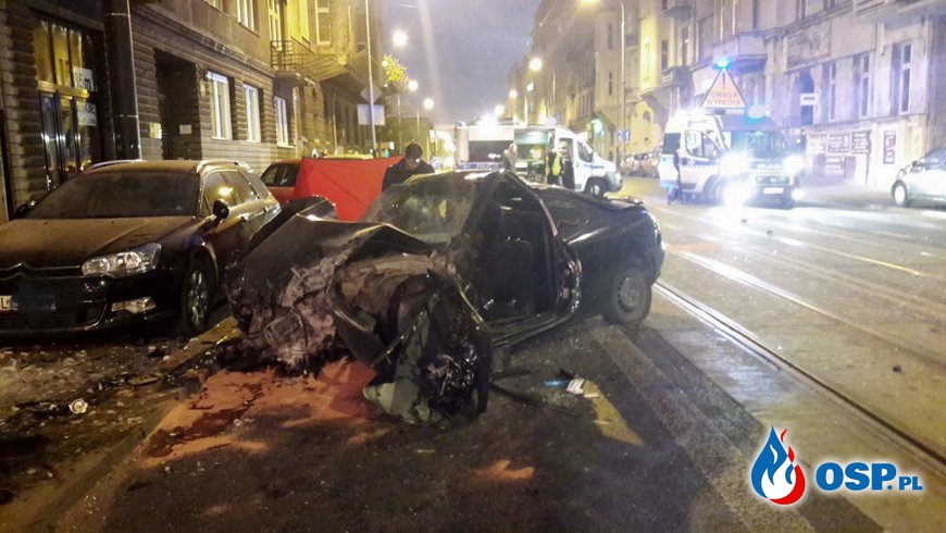 Pijany Ukrainiec zabił pasażerkę. Tragiczny wypadek w centrum Łodzi. OSP Ochotnicza Straż Pożarna