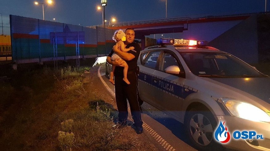Pijany kierowca rozbił się uciekając policji. W samochodzie wiózł 2-letnią córeczkę. OSP Ochotnicza Straż Pożarna