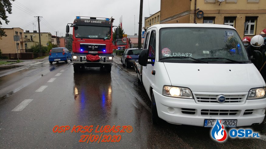 Kolizja dwóch samochodów osobowych OSP Ochotnicza Straż Pożarna