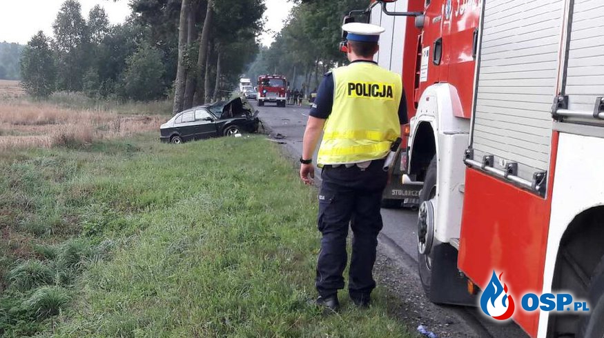 40-latek staranował radiowóz i spowodował drugi wypadek. Zginął on i 21-letnia dziewczyna! OSP Ochotnicza Straż Pożarna