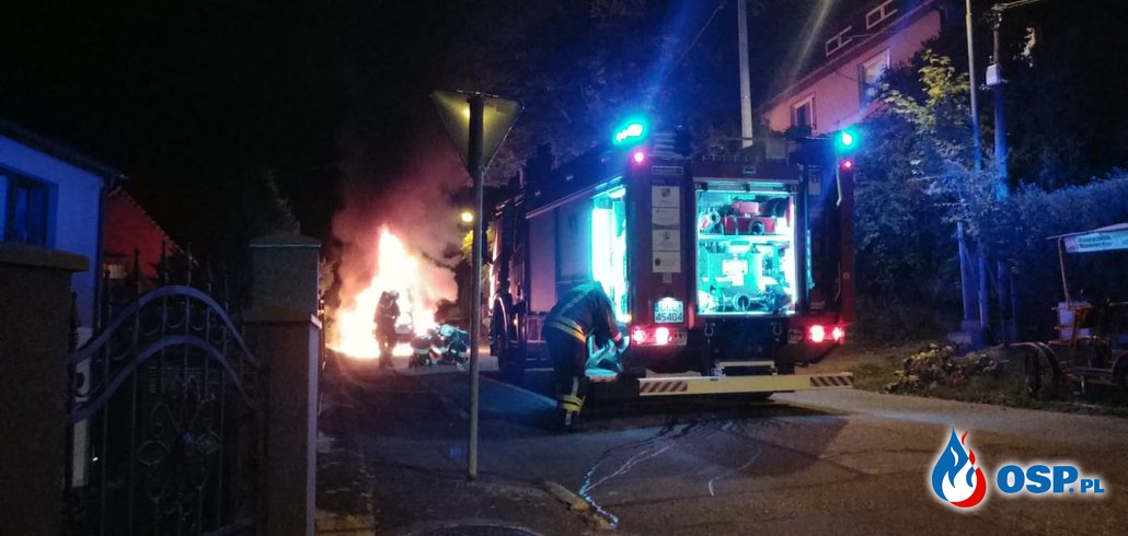 Nocny pożar samochodu na ulicy Owczej OSP Ochotnicza Straż Pożarna