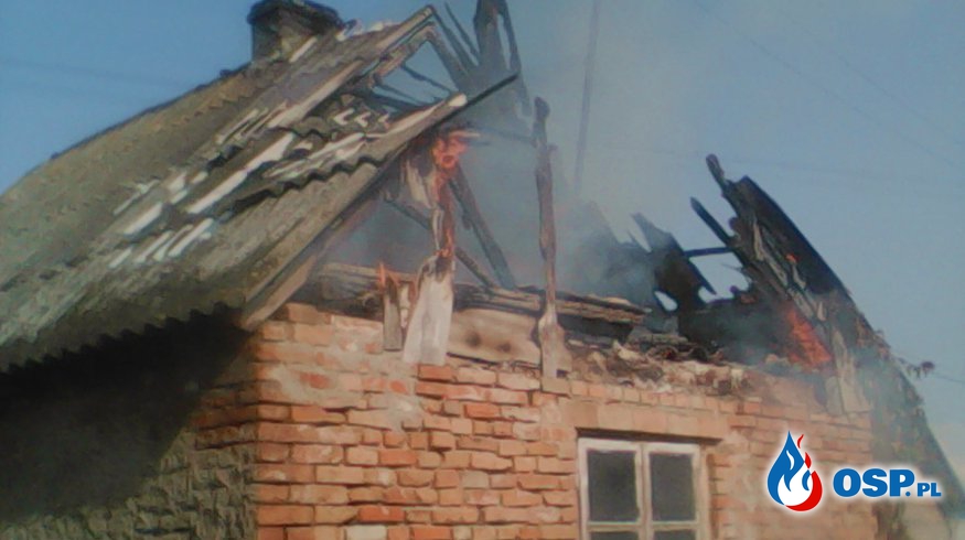 Pożar budynku mieszkalnego-Holendry Dobrowskie OSP Ochotnicza Straż Pożarna