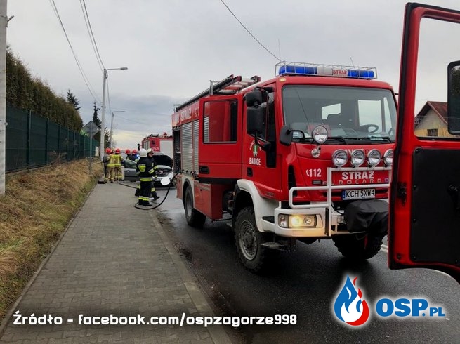 Pożar samochodu - ul. Krakowska w Babicach OSP Ochotnicza Straż Pożarna