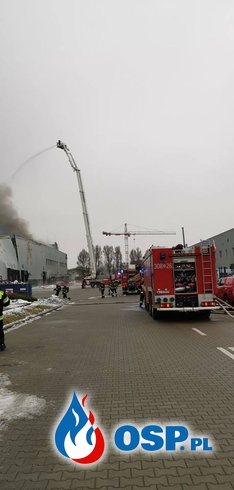Płonie hala magazynowa w Warszawie. Część konstrukcji się zawaliła. OSP Ochotnicza Straż Pożarna