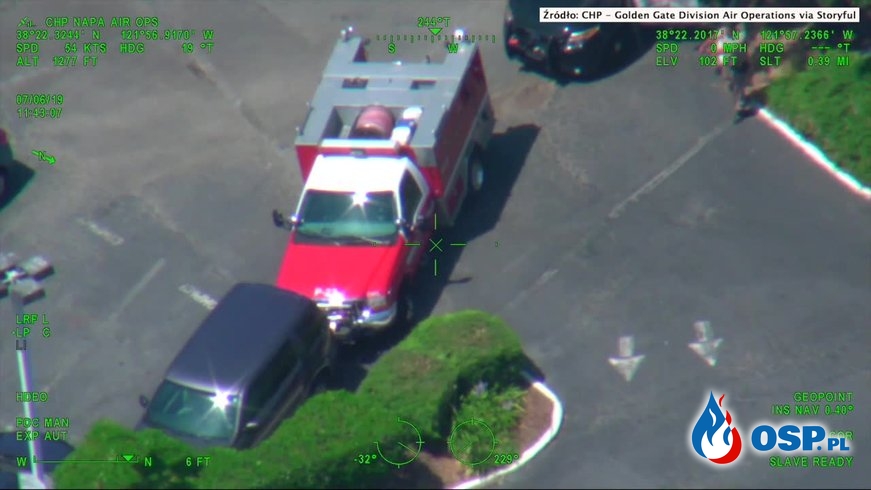 Policyjny pościg za skradzionym wozem strażackim w Kalifornii OSP Ochotnicza Straż Pożarna