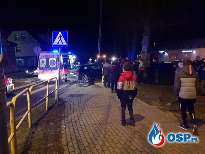 Wypadek na rondzie w Trzebiatowie OSP Ochotnicza Straż Pożarna