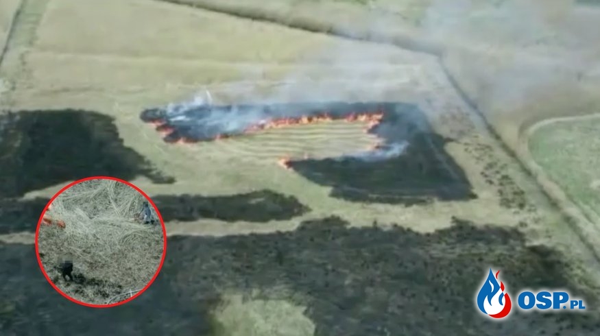 Trzech mężczyzn podpalało trawy. Wpadli dzięki policyjnemu dronowi. OSP Ochotnicza Straż Pożarna