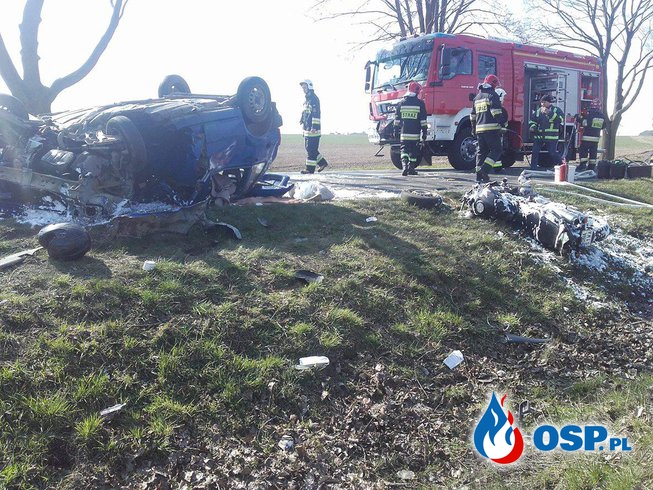 Tragiczny wypadek koło Namysłowa OSP Ochotnicza Straż Pożarna