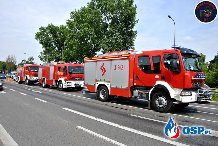 Kierowca fiata zginął w zderzeniu czterech pojazdów w Wesołej OSP Ochotnicza Straż Pożarna