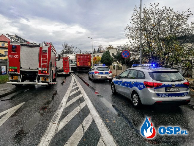 Zderzenie dwóch samochodów ciężarowych na dk 11 OSP Ochotnicza Straż Pożarna