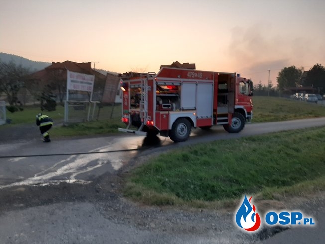 Pożar samochodu dostawczego na DK7 - 31 października 2019r. OSP Ochotnicza Straż Pożarna