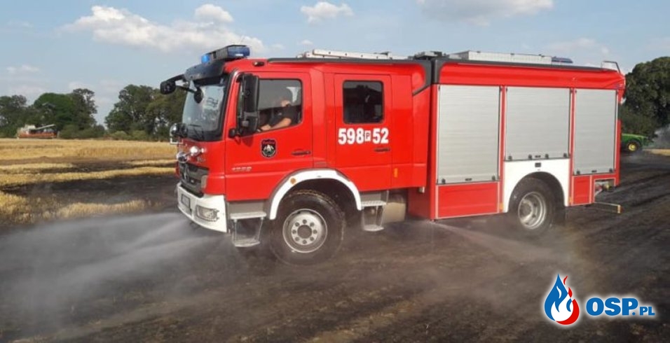 Ordzin – pożar ścierniska i zboża na pniu OSP Ochotnicza Straż Pożarna