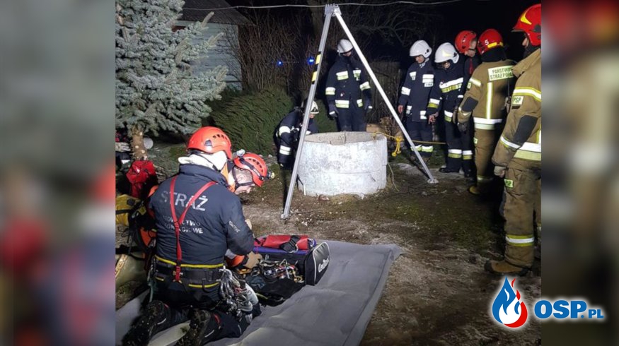Mężczyzna wpadł do 30-metrowej studni. Strażacy wydobyli jego zwłoki. OSP Ochotnicza Straż Pożarna