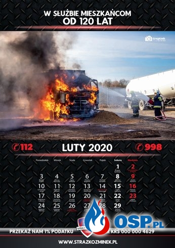 Kalendarz STRAŻ KOŹMINEK 2020 OSP Ochotnicza Straż Pożarna