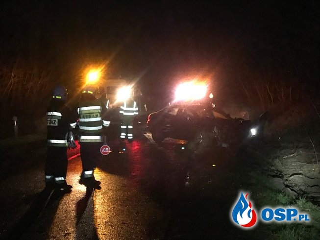 21/2020 Wypadek na DW124 - dwa auta w rowie OSP Ochotnicza Straż Pożarna