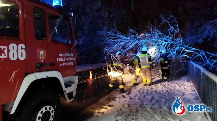 Usuwanie skutków opadów śniegu – Ryczów OSP Ochotnicza Straż Pożarna