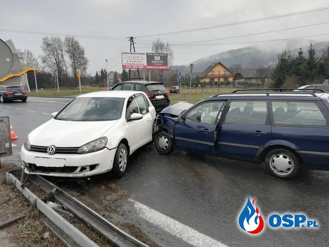 Kolizja dwóch samochodów osobowych - 25 marca 2019r. OSP Ochotnicza Straż Pożarna