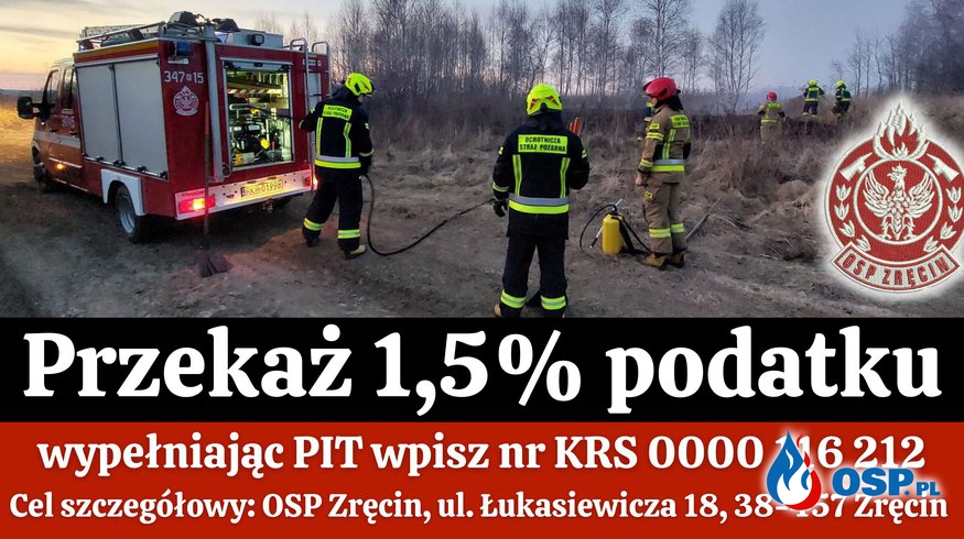 Przekaż 1,5% na Ochotniczą Straż Pożarną w Zręcinie OSP Ochotnicza Straż Pożarna