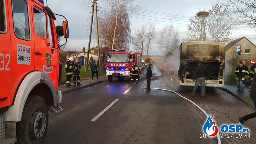 2017-12-27 Pożar autobusu w Skrobotowie OSP Ochotnicza Straż Pożarna