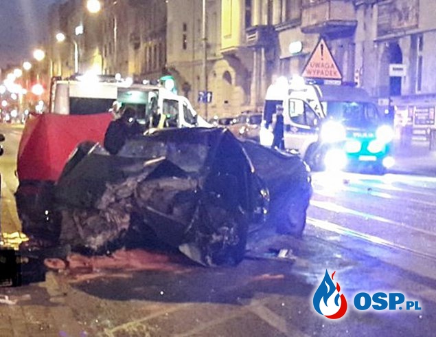 Pijany Ukrainiec zabił pasażerkę. Tragiczny wypadek w centrum Łodzi. OSP Ochotnicza Straż Pożarna