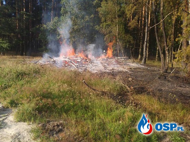 Pożar stert drewna- Struga - Łochowice 27.06.2018 OSP Ochotnicza Straż Pożarna