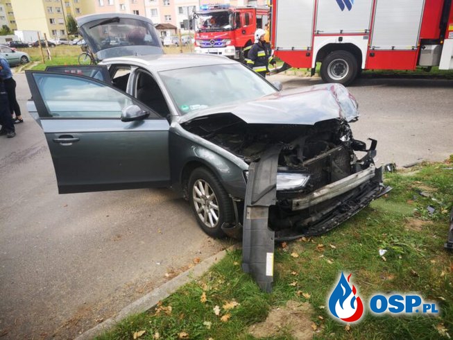 Wronki – wypadek drogowy, dwie osoby poszkodowane OSP Ochotnicza Straż Pożarna