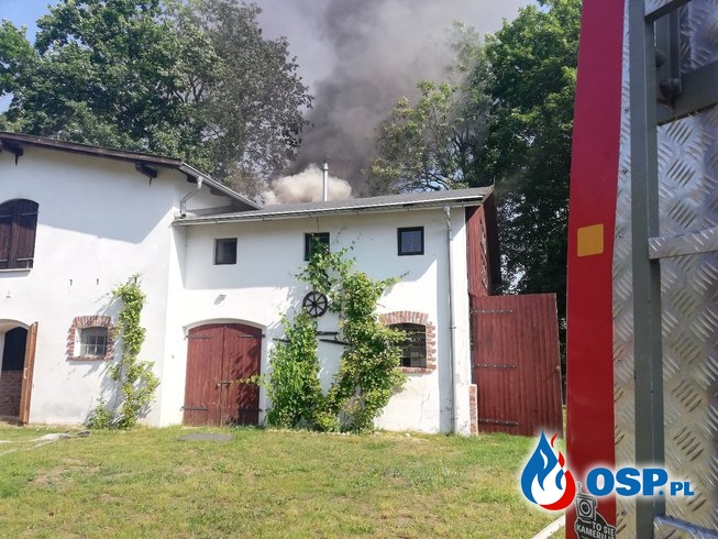 Pożar budynku mieszkalno-gospodarczego GRABIN 05.06.2019 OSP Ochotnicza Straż Pożarna