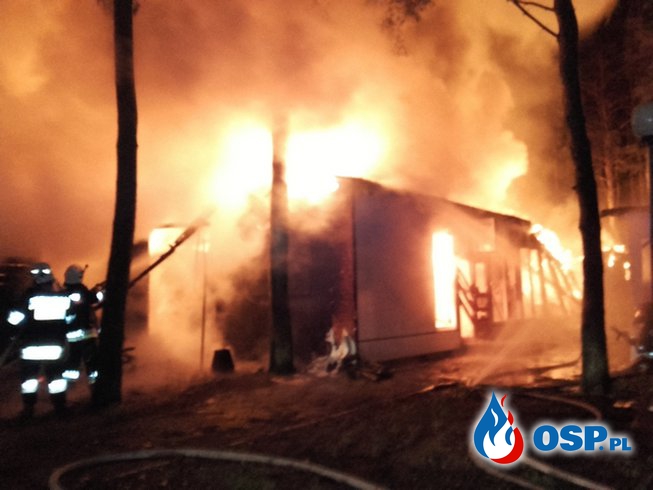 Pożar domków letniskowych na Ośrodku wypoczynkowym „Kiełbicze”. OSP Ochotnicza Straż Pożarna