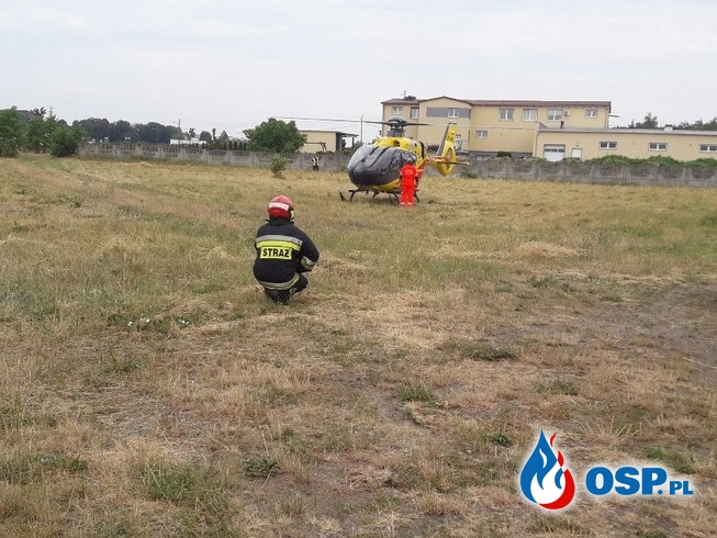 Wypadek motocyklisty w Krapkowicach. OSP Ochotnicza Straż Pożarna