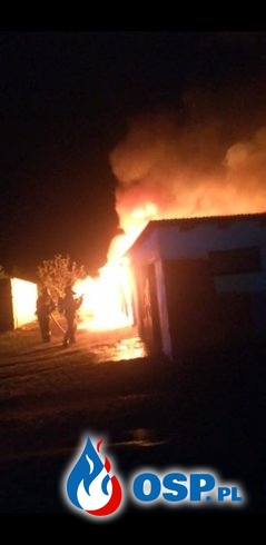 Pożar budynku gospodarczego i garażu w Otmicach OSP Ochotnicza Straż Pożarna