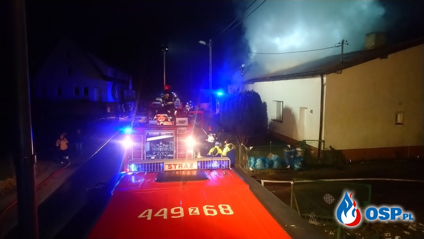 Pożar domu w Brojcach OSP Ochotnicza Straż Pożarna