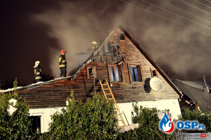 Szklarska Poręba: Pożar budynku mieszkalnego. OSP Ochotnicza Straż Pożarna