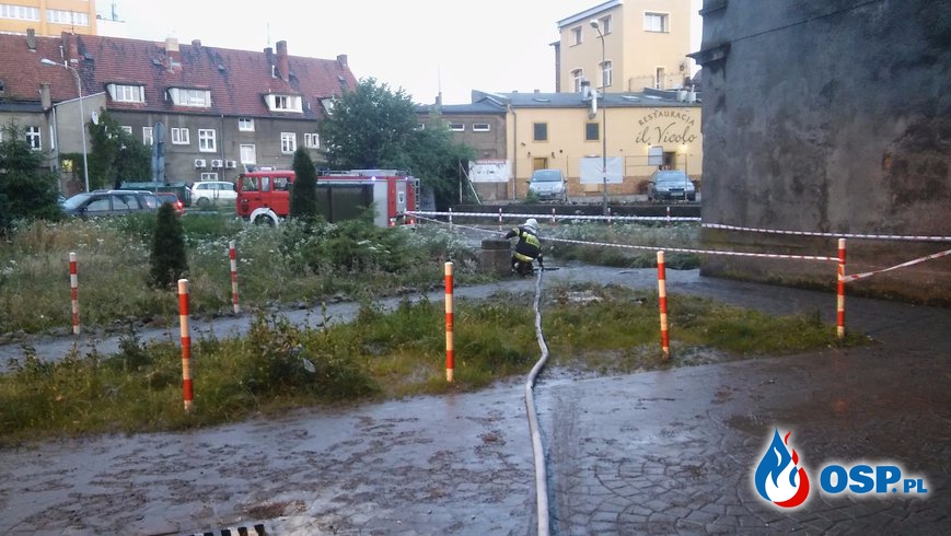 Duże opady deszczu w Zielonej Górze OSP Ochotnicza Straż Pożarna