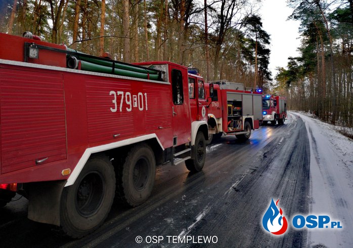 Wypadek na DW 137 droga zablokowana OSP Ochotnicza Straż Pożarna