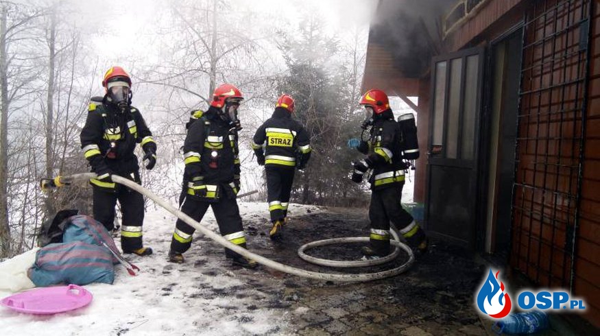 Pożar leśniczówki pod Nowym Sączem OSP Ochotnicza Straż Pożarna