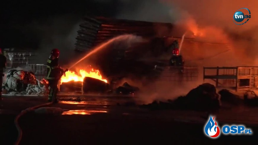 Pożar hurtowni w Gnieźnie. Udało się uratować pobliskie budynki! OSP Ochotnicza Straż Pożarna