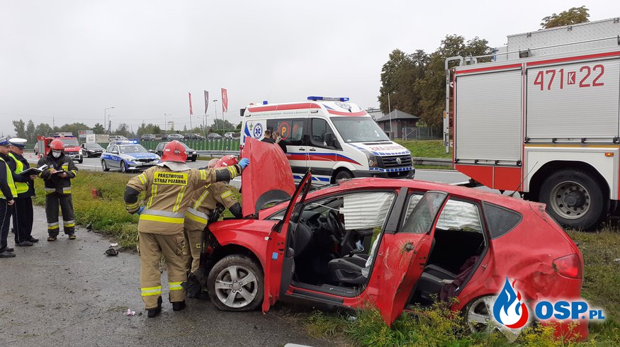 Wypadek samochodu osobowego na DK7 - 1 września 2020r. OSP Ochotnicza Straż Pożarna
