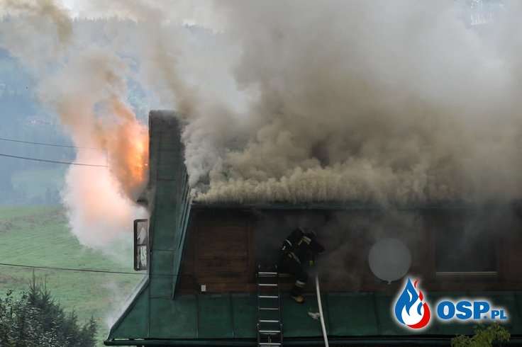 Pożar drewnianego domu w Zakopanem OSP Ochotnicza Straż Pożarna