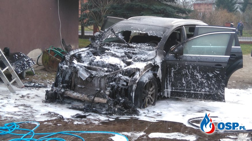 Pożar samochodu w Kłodkowie OSP Ochotnicza Straż Pożarna