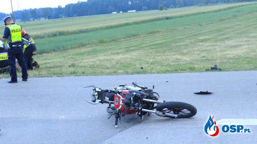 Poważny wypadek motocyklowy OSP Ochotnicza Straż Pożarna