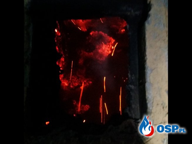 Pożar komina w budynku jednorodzinnym w Radostyni OSP Ochotnicza Straż Pożarna