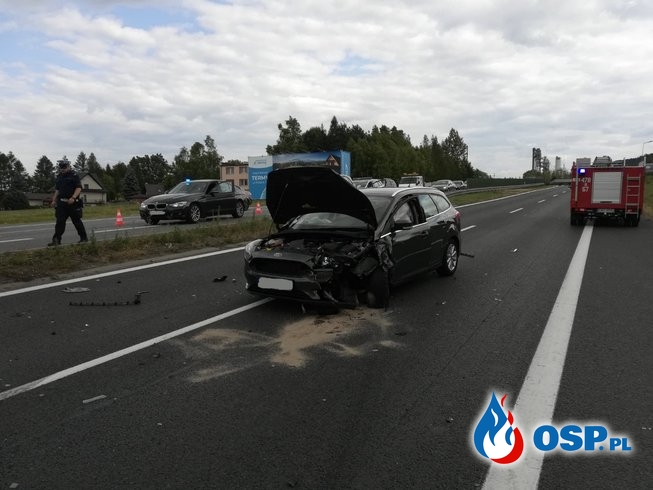 Wypadek dwóch samochodów osobowych na DK 7 - 9 lipca 2019r. OSP Ochotnicza Straż Pożarna