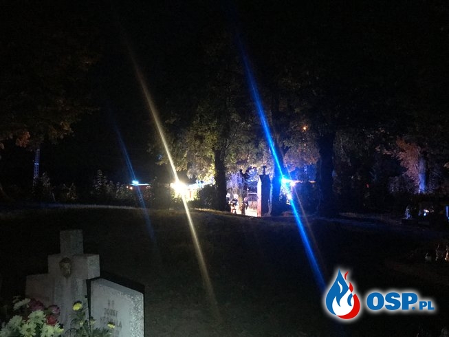 125/2019 Pożar drzewa na cmentarzu w Naroście OSP Ochotnicza Straż Pożarna