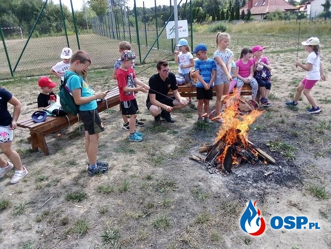 Wakacyjne odwiedziny dzieci z Promyczka. OSP Ochotnicza Straż Pożarna