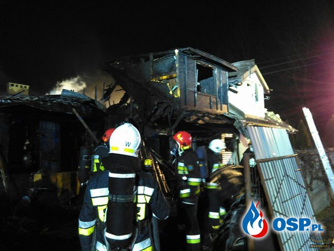 Dwa domy spłonęły w nocy w Warszawie OSP Ochotnicza Straż Pożarna