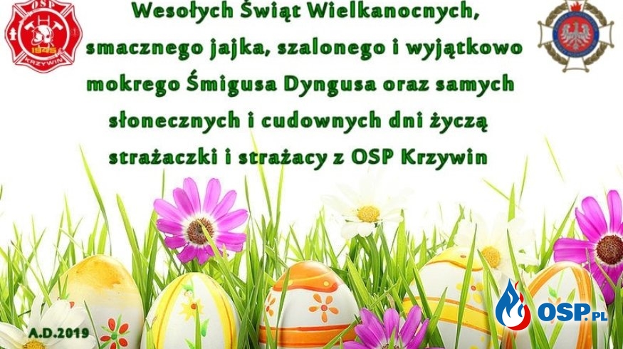 Wesołych Świąt Wielkanocnych OSP Ochotnicza Straż Pożarna