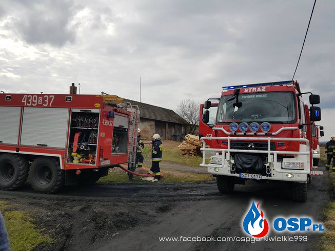 Pożar w budynku gospodarczym OSP Ochotnicza Straż Pożarna