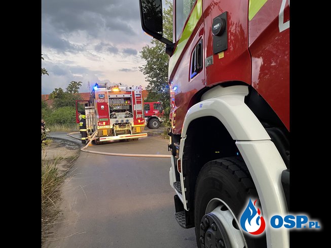 Pożar na lotnisku w Chojnie OSP Ochotnicza Straż Pożarna