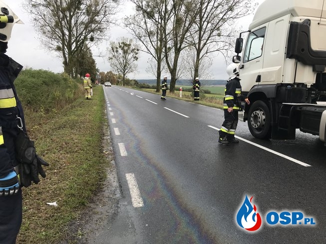 156/2019 4km plama oleju pomiędzy Mętnem a Orzechowem OSP Ochotnicza Straż Pożarna
